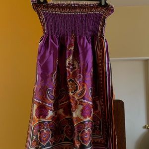 FOREVER 21💜Purple Strapless Mini Dress w/ Paisley